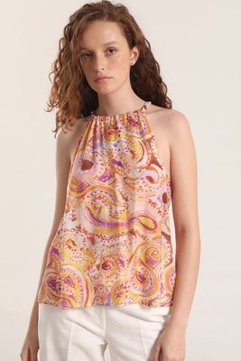 Blusa voile halter liola mujer amarillo