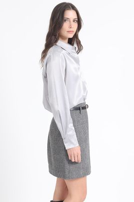 Falda Mini Principe De Gales, Negro Liola