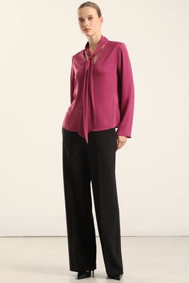 Imagen 2 del producto Blusa Satin Lazada, Fucsia Liola