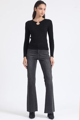 Imagen 2 del producto Sweater Tejido Punto Con Hilo Metalizado, Negro Liola