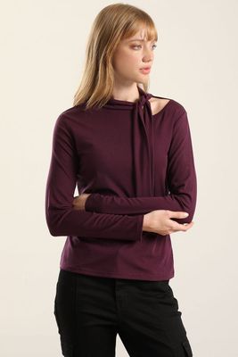 Imagen 2 del producto Top Cuello Fantasia Lazada, Ciruela Liola