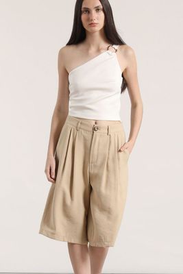 Bermuda con pliegue Liola mujer beige