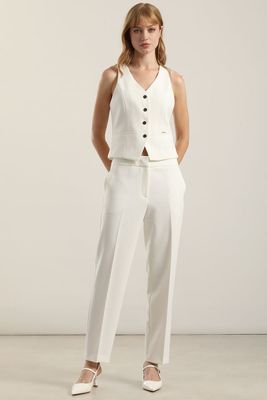 Imagen 1 del producto Pantalón sastre, tiro alto, crudo Liola