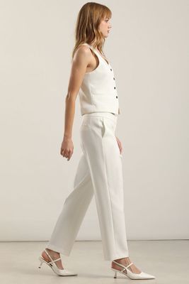 Imagen 2 del producto Pantalón sastre, tiro alto, crudo Liola