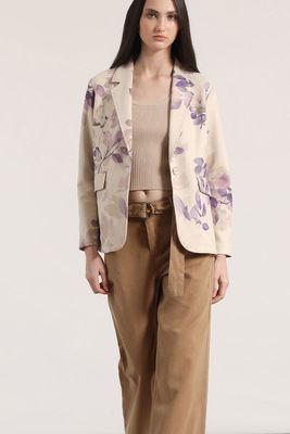 Imagen 2 del producto Blazer gamuza estampado liola mujer beige
