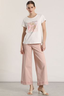 Imagen 2 del producto Polera estampado flores liola mujer crudo