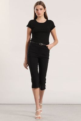 Bermuda con cinturón mujer Liola negro