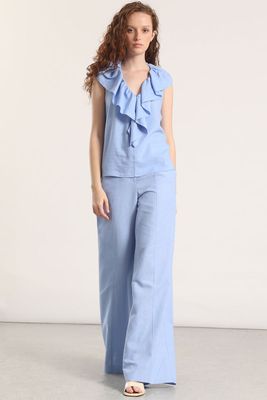 Imagen 2 del producto Blusa lino liola mujer celeste