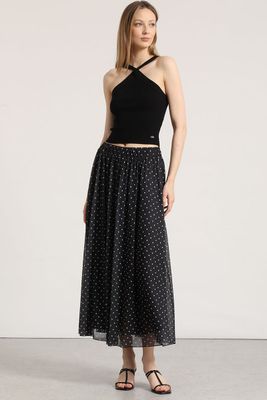 Falda midi estampado Liola mujer negro