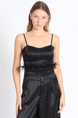 Top Pabilo Plumas Negro Liola