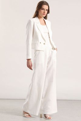 Pantalón palazzo lino mujer Liola crudo