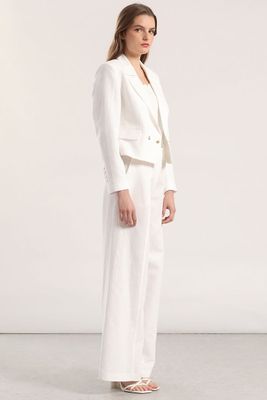 Imagen 2 del producto Pantalón palazzo lino mujer Liola crudo