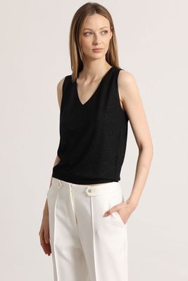 Top tejido strass Liola mujer negro