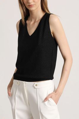 Imagen 2 del producto Top tejido strass Liola mujer negro