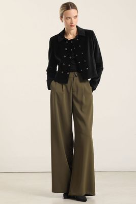 Imagen 2 del producto Chaqueta cropped cruzada, terciopelo negro Liola