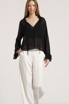 Imagen 2 del producto Blusa con volantes liola mujer negro