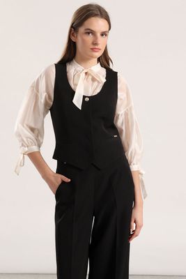 Chaleco sastre Liola mujer negro