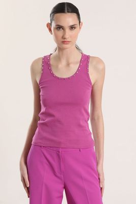 Top con tachas Liola mujer violeta
