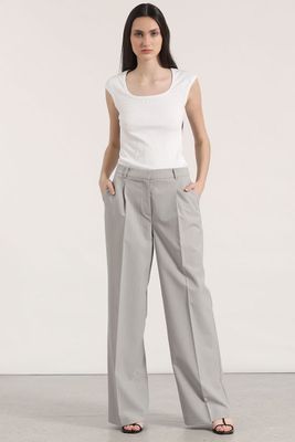 Imagen 1 del producto Pantalón ancho con pinza liola mujer gris