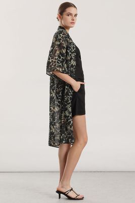 Tapado gasa estampado mujer Liola verde