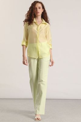 Imagen 2 del producto Blusa semitransparente roll up liola mujer amarillo