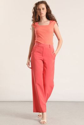 Imagen 2 del producto Polera escotada ribb liola mujer coral