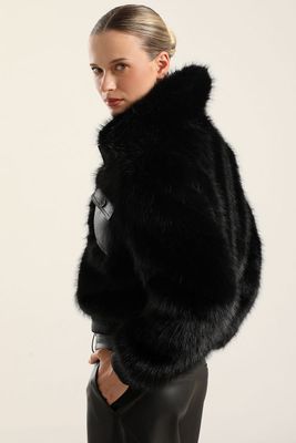 Imagen 2 del producto Chaqueton Efecto Cuero Piel,Negro Liola