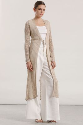 Imagen 1 del producto Tapado midi tejido mujer Liola beige