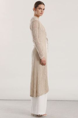 Imagen 2 del producto Tapado midi tejido mujer Liola beige