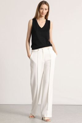 Pantalón recto aplicación Liola mujer crudo