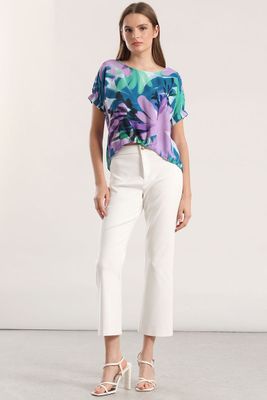 Imagen 2 del producto Blusa estampada con recogido liola mujer azul