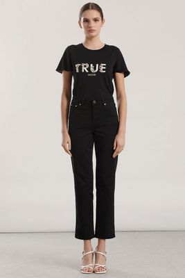 Imagen 2 del producto Polera algodon aplicacion joya mujer Liola negro