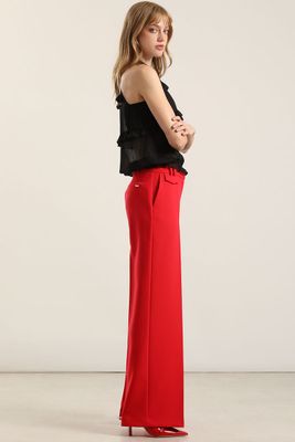 Imagen 2 del producto Pantalón ancho, tiro alto, rojo Liola