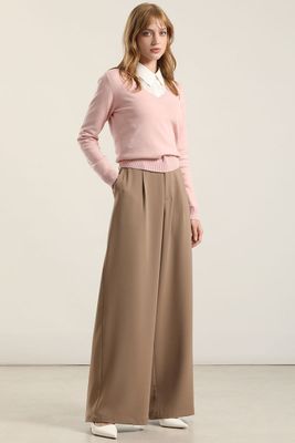 Imagen 2 del producto Pantalon Ancho Con Pinza, Topo Liola