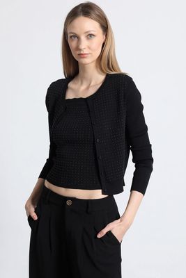 Cardigan tejido liola mujer negro