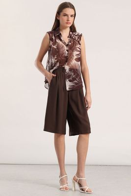 Imagen 1 del producto Blusa semitransparente estampado liola mujer café