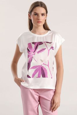 Imagen 2 del producto Polera satin flor estampada liola mujer fucsia
