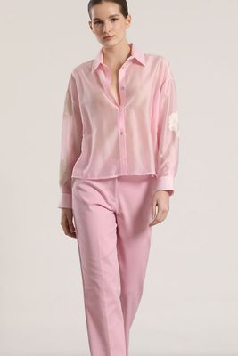 Imagen 2 del producto Blusa semitransparente bordado liola mujer rosa