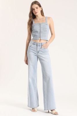 Imagen 2 del producto Top corse Liola mujer celeste