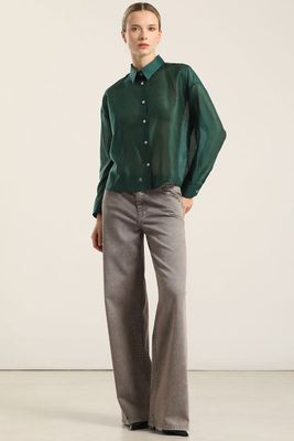 Imagen 2 del producto Blusa semi transparente, verde Liola