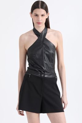 Top Halter Cruzado, Negro Liola