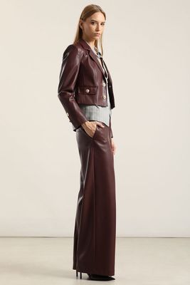 Imagen 2 del producto Chaqueta cropped, pespuntes, burdeo Liola