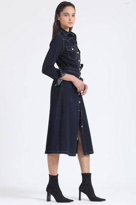 Vestido Midi Denim, Indigo Liola