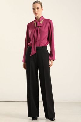 Imagen 2 del producto Pantalón straight, tiro alto, negro Liola