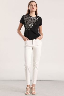 Imagen 2 del producto Polera estampado animal folia mujer liola negro