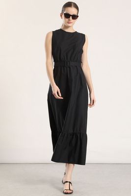 Vestido midi acampanado Liola mujer negro