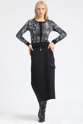 Falda Larga Cargo, Negro Liola