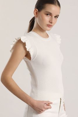 Imagen 1 del producto Tejido con volados Liola mujer crudo