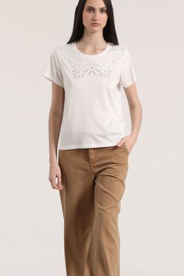 Imagen 1 del producto Polera con bordados liola mujer crudo