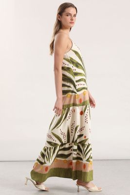 Imagen 2 del producto Vestido maxi pabilo estampado Liola mujer verde